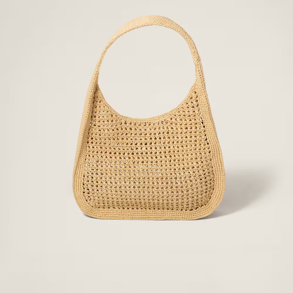Woven fabric hobo bag